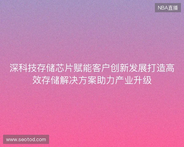 深科技存储芯片赋能客户创新发展打造高效存储解决方案助力产业升级